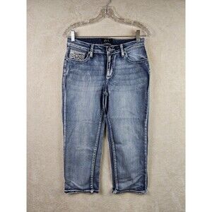 Earl Jeans Women's Embellished Cropped Denim Jeans Size 8